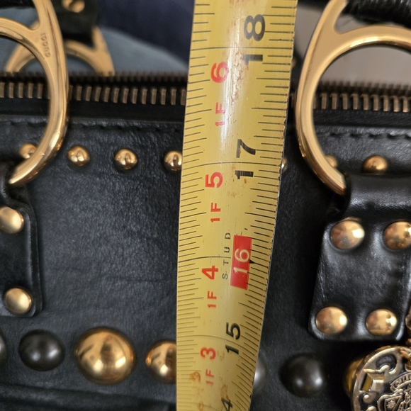 Black and Gold Studded Women's Bag - Picture 11 of 12